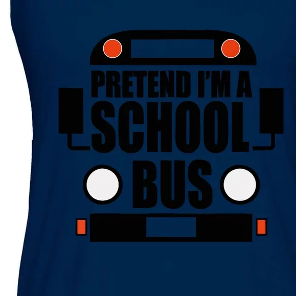 Funny Pretend IM A School Bus Halloween Costume Party Ladies Essential Flowy Tank