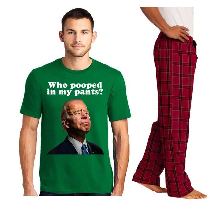 Funny Pooped In My Pants Anti Joe Biden Conservative Pajama Set