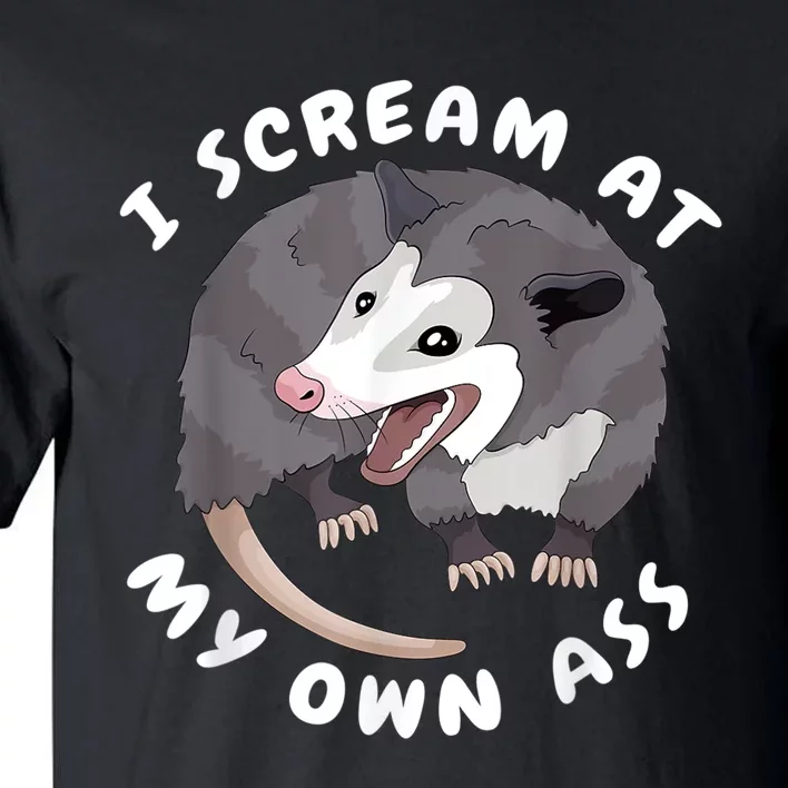 Funny Possum I Scream At My Own Trash Cat Opossum Meme Tall T-Shirt