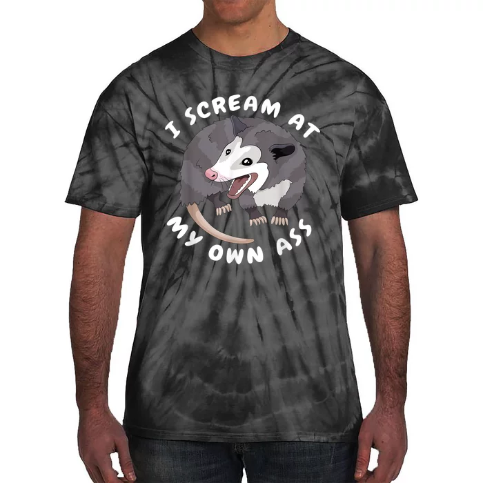 Funny Possum I Scream At My Own Trash Cat Opossum Meme Tie-Dye T-Shirt