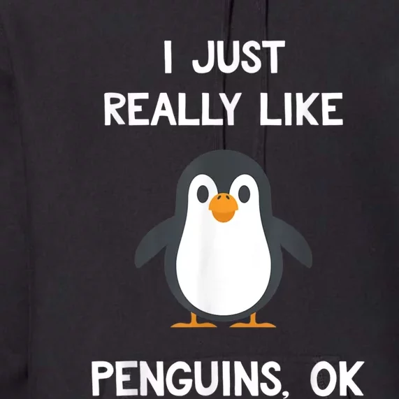 Funny Penguin I Just Really Like Penguins OK Premium Hoodie