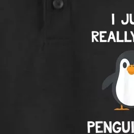 Funny Penguin I Just Really Like Penguins OK Dry Zone Grid Performance Polo