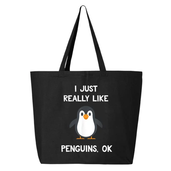 Funny Penguin I Just Really Like Penguins OK 25L Jumbo Tote