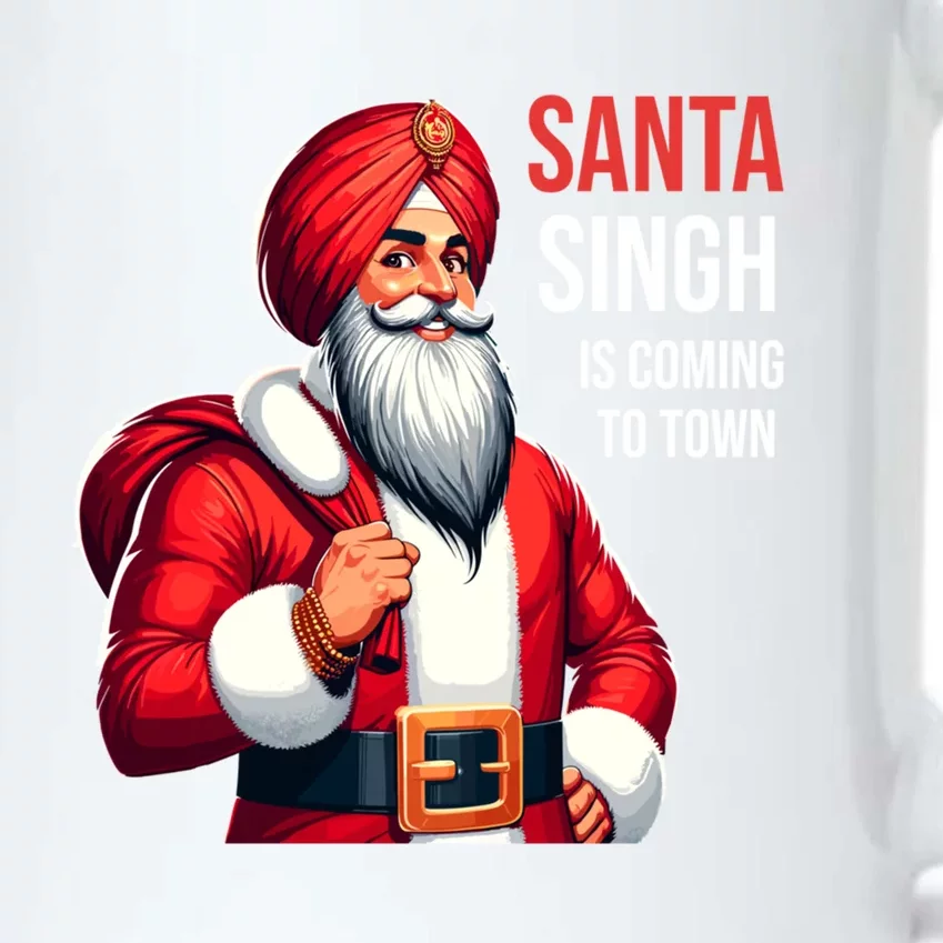 Funny Punjabi Indian Santa Singh Is Coming To Town Gift Black Color Changing Mug