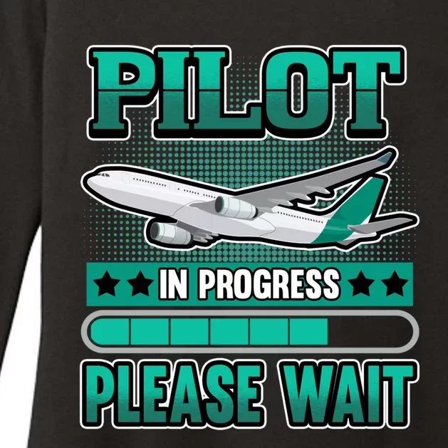 Future Pilot In Progress Aviation Gift Womens CVC Long Sleeve Shirt