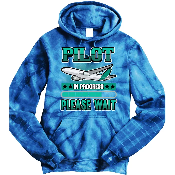 Future Pilot In Progress Aviation Gift Tie Dye Hoodie