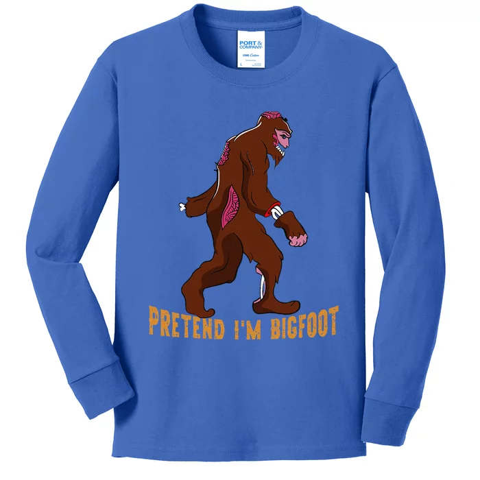 Funny Pretend Im Bigfoot Halloween Bigfoot Costume Gift Kids Long Sleeve Shirt