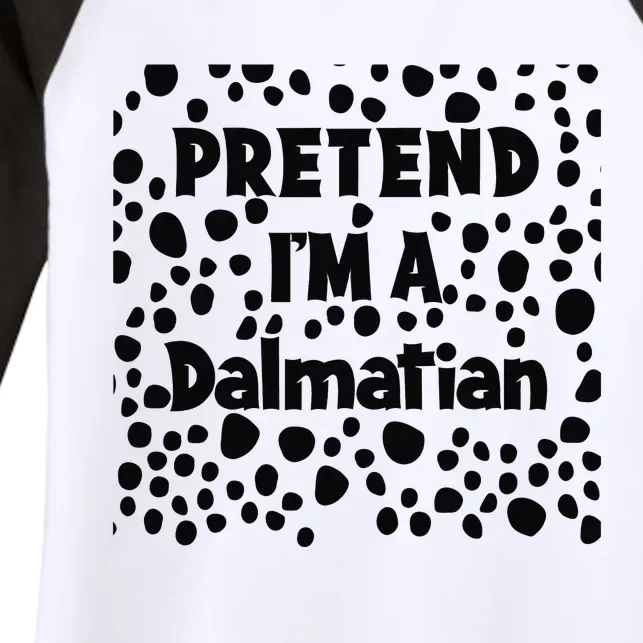 Funny Pretend I'm A Dalmatian Halloween Women's Tri-Blend 3/4-Sleeve Raglan Shirt