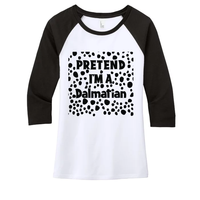 Funny Pretend I'm A Dalmatian Halloween Women's Tri-Blend 3/4-Sleeve Raglan Shirt