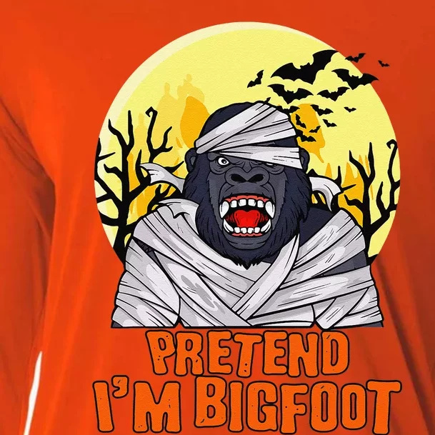 Funny Pretend Im Bigfoot Halloween Scary Sasquatch Mummy Cooling Performance Long Sleeve Crew