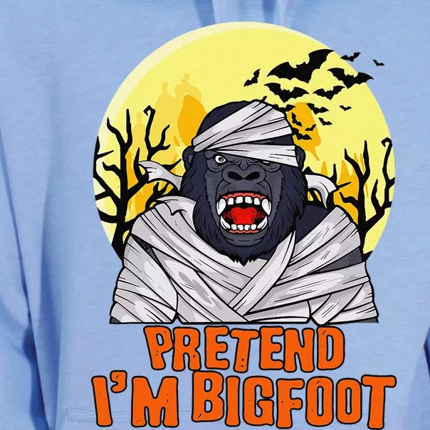 Funny Pretend Im Bigfoot Halloween Scary Sasquatch Mummy Unisex Surf Hoodie