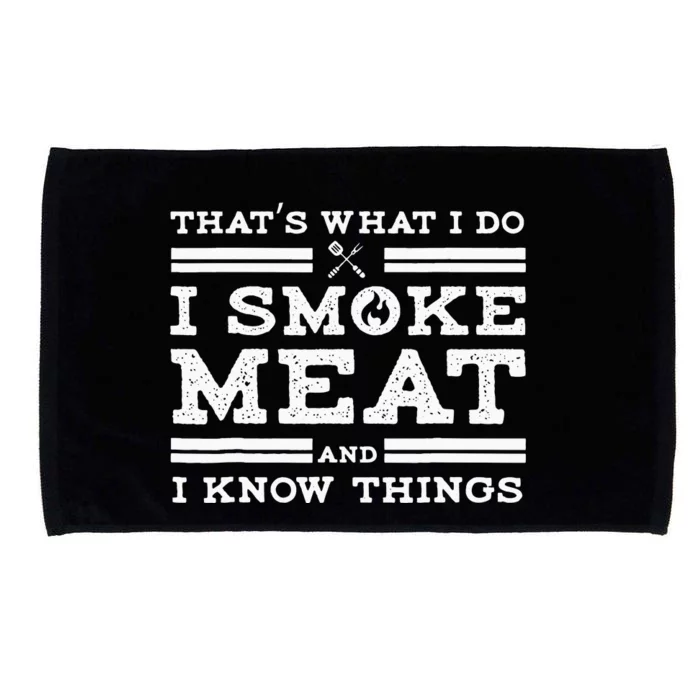 Funny Pitmaster I Smoke Meat BBQ Smoker Grill Gift Microfiber Hand Towel