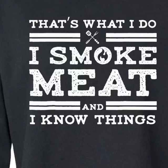 Funny Pitmaster I Smoke Meat BBQ Smoker Grill Gift Cropped Pullover Crew