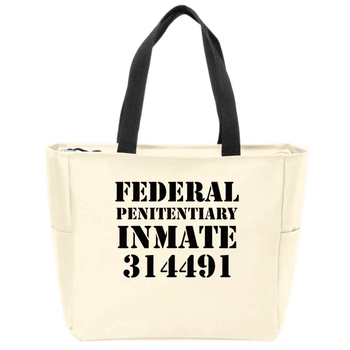 Federal Penitentiary Inmate Funny Halloween Prisoner Costume Zip Tote Bag