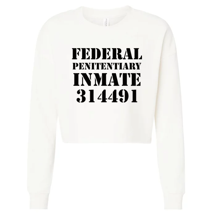 Federal Penitentiary Inmate Funny Halloween Prisoner Costume Cropped Pullover Crew