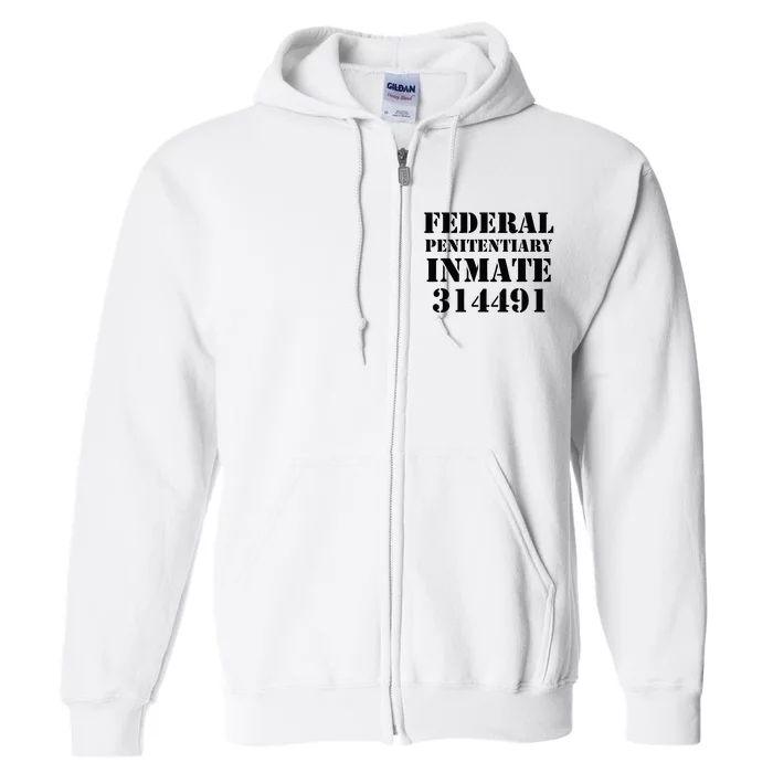 Federal Penitentiary Inmate Funny Halloween Prisoner Costume Full Zip Hoodie