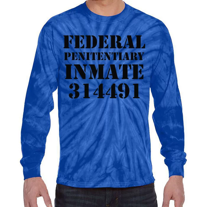 Federal Penitentiary Inmate Funny Halloween Prisoner Costume Tie-Dye Long Sleeve Shirt