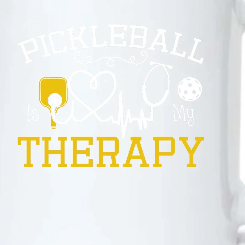 Funny Pickleball Is My Therapy Pickleball Player Humor Black Color Changing Mug