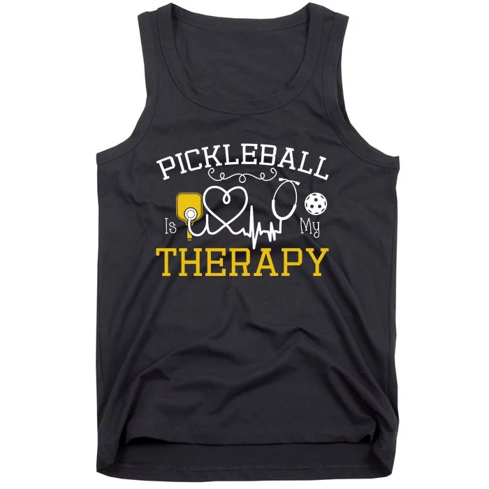 Funny Pickleball Is My Therapy Pickleball Player Humor Tank Top