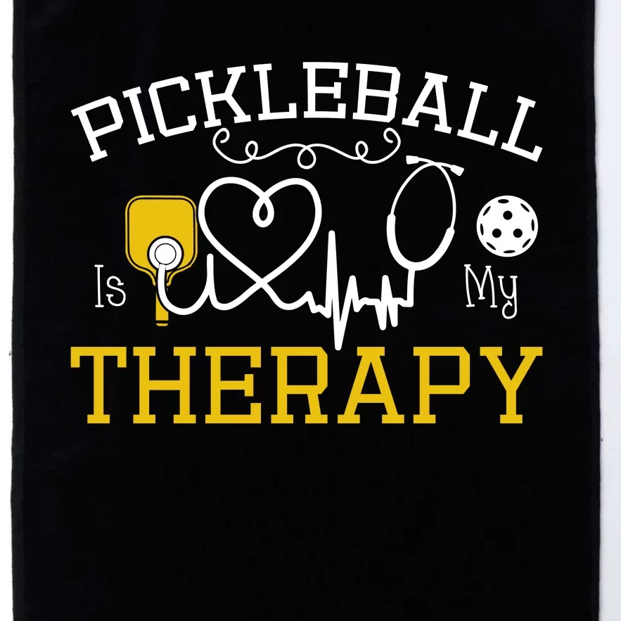 Funny Pickleball Is My Therapy Pickleball Player Humor Platinum Collection Golf Towel