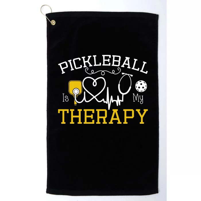 Funny Pickleball Is My Therapy Pickleball Player Humor Platinum Collection Golf Towel