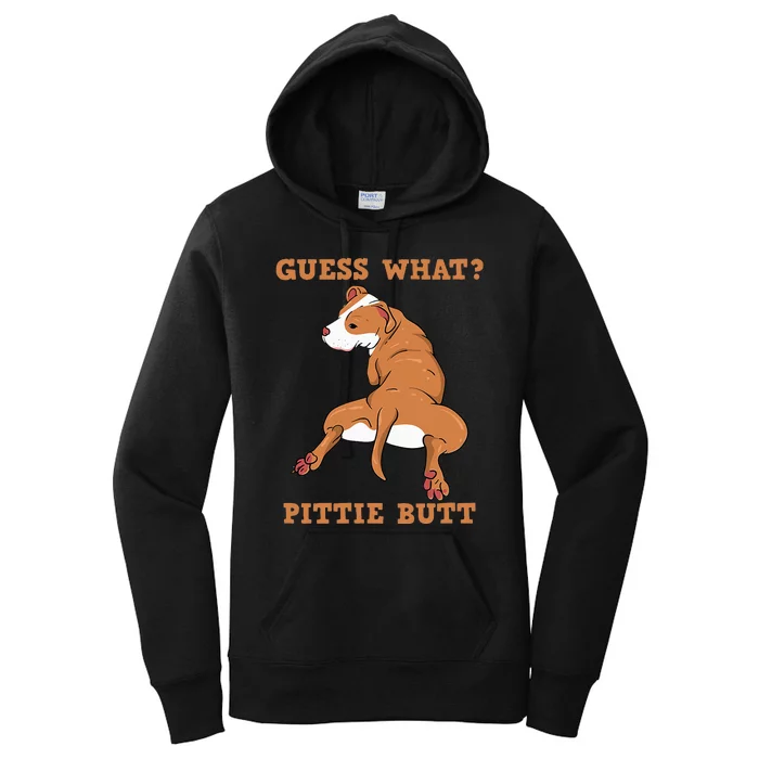 Funny Pitbull I Guess What Pittie Butt I Dog Lover Women's Pullover Hoodie