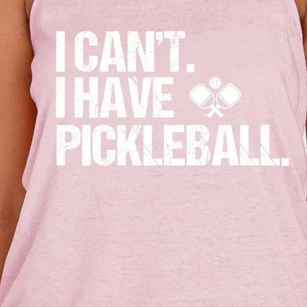 Funny Pickleball I Cant I Have Pickleball Cute Sport Gift Women's Knotted Racerback Tank