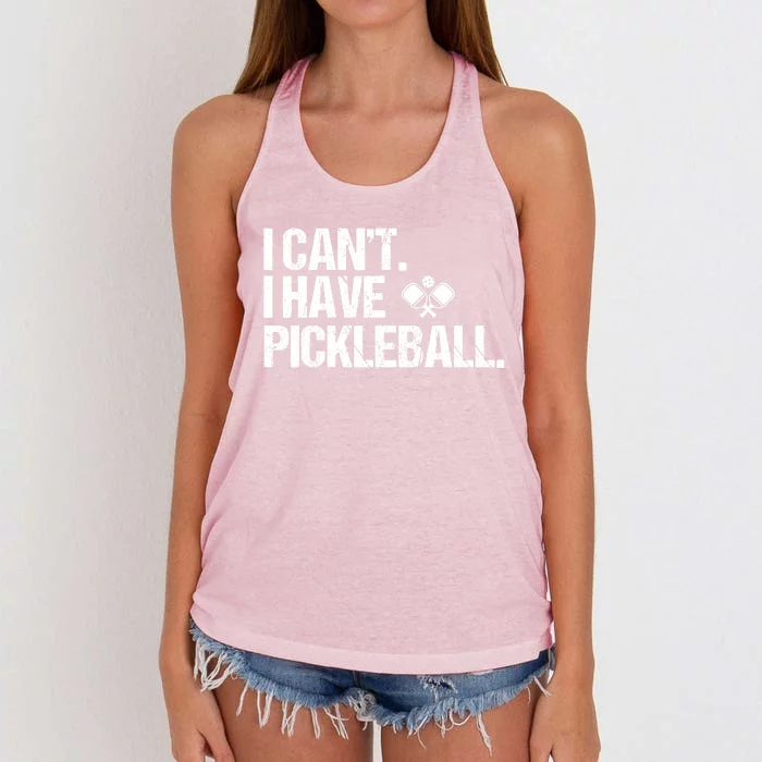 Funny Pickleball I Cant I Have Pickleball Cute Sport Gift Women's Knotted Racerback Tank