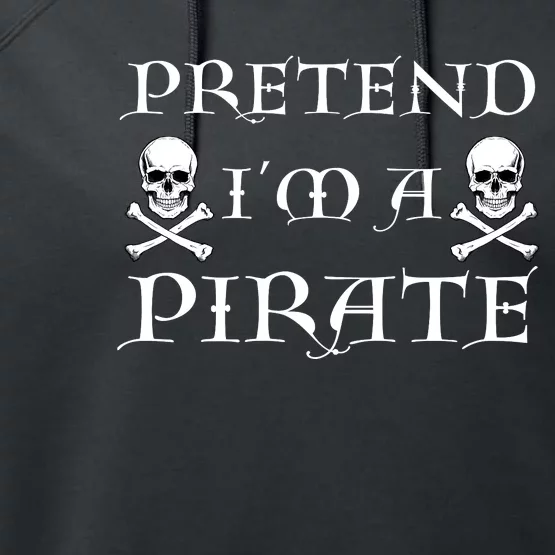 Fun Pretend Im A Pirate Lazy Halloween Costume Skull Swords Performance Fleece Hoodie