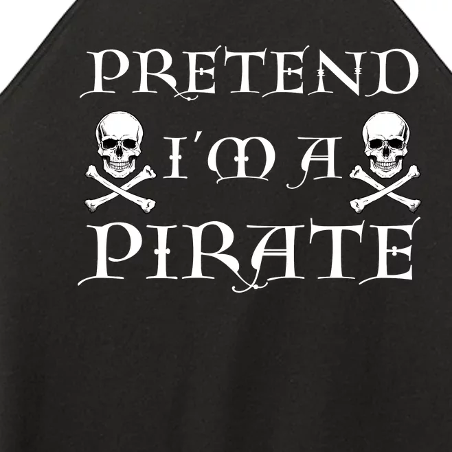 Fun Pretend Im A Pirate Lazy Halloween Costume Skull Swords Women’s Perfect Tri Rocker Tank