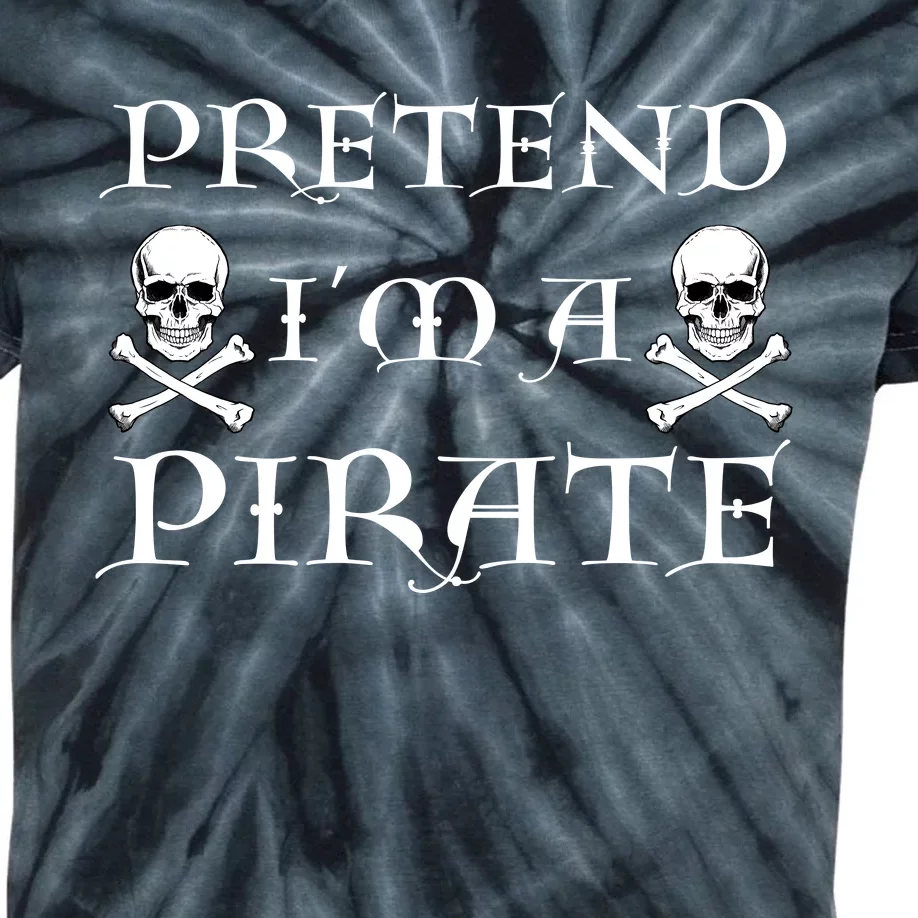 Fun Pretend Im A Pirate Lazy Halloween Costume Skull Swords Kids Tie-Dye T-Shirt