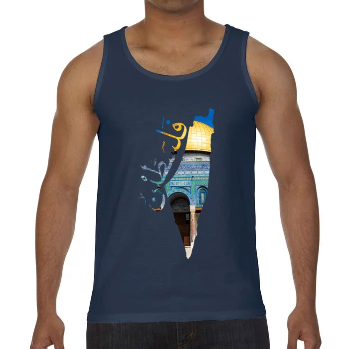 Free Palestine In Arabic Palestinian Map JerusalemS City Comfort Colors® Tank Top