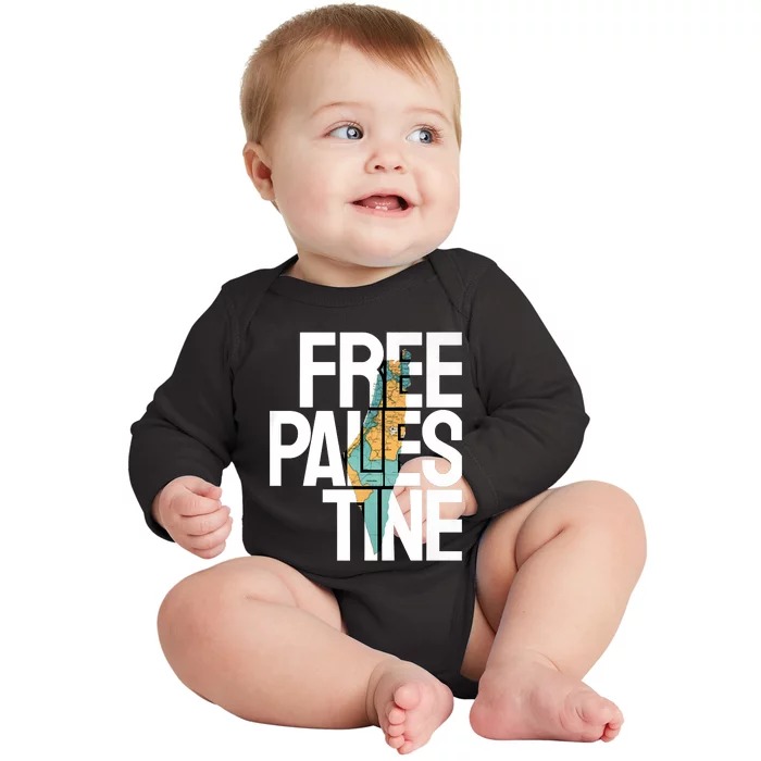 Free Palestine I Stand With Palestine Baby Long Sleeve Bodysuit