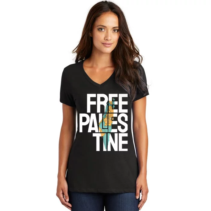 Free Palestine I Stand With Palestine Women's V-Neck T-Shirt