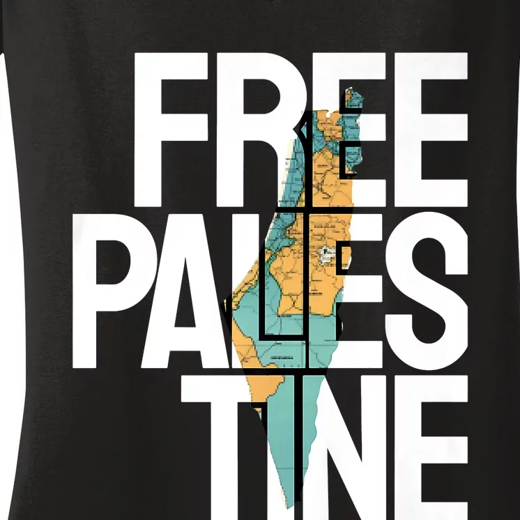 Free Palestine I Stand With Palestine Women's V-Neck T-Shirt