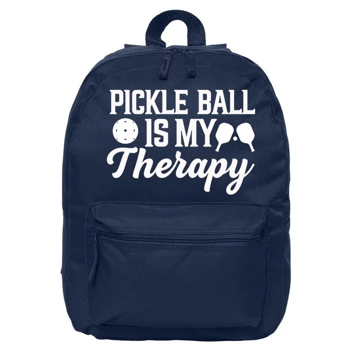 Funny Pickleball Is My Therapy Pickleball Player Humor 16 in Basic Backpack