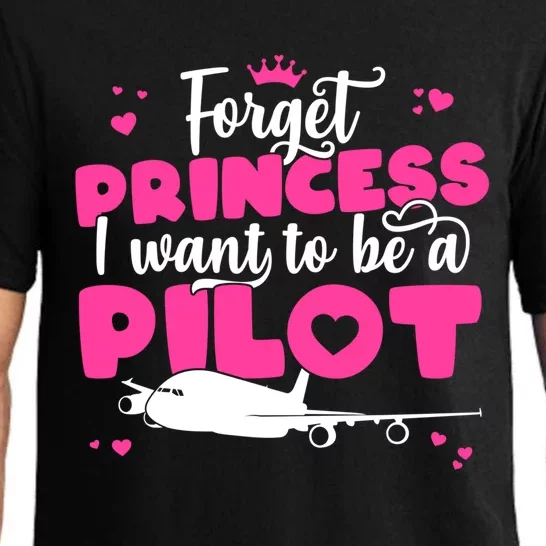 Forget Princess I Want To Be A Pilot Aviation Flight Cool Gift Pajama Set