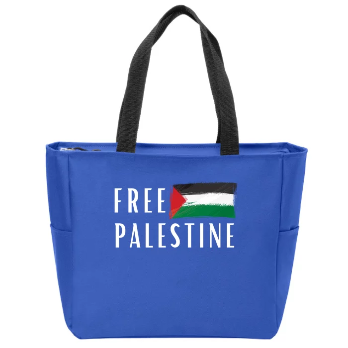 Free Palestine I Support Palestine Freedom Flag Free Gaza Cool Gift Zip Tote Bag