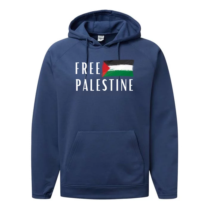 Free Palestine I Support Palestine Freedom Flag Free Gaza Cool Gift Performance Fleece Hoodie