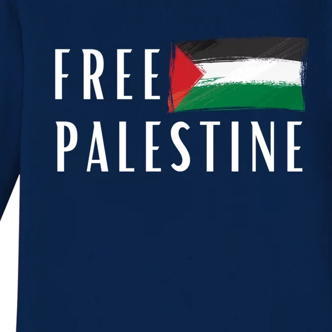 Free Palestine I Support Palestine Freedom Flag Free Gaza Cool Gift Baby Long Sleeve Bodysuit