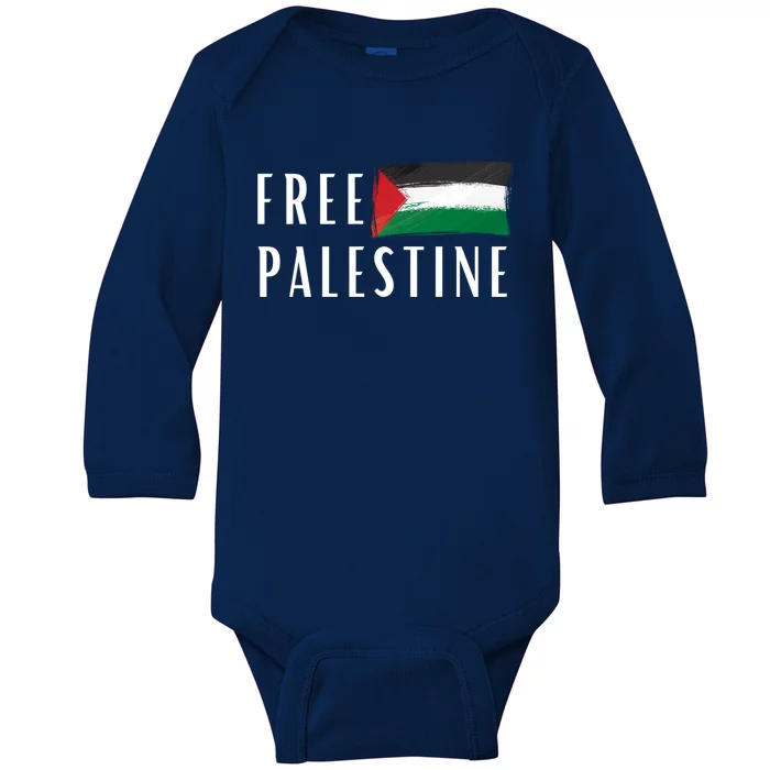 Free Palestine I Support Palestine Freedom Flag Free Gaza Cool Gift Baby Long Sleeve Bodysuit