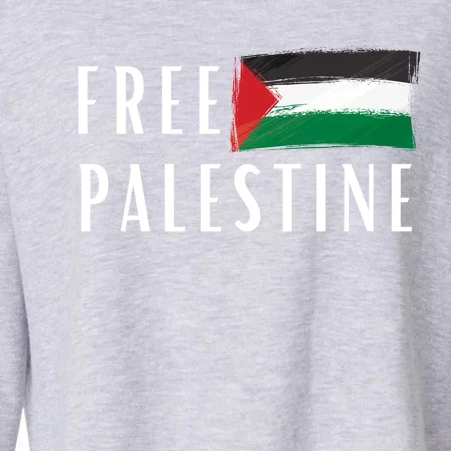 Free Palestine I Support Palestine Freedom Flag Free Gaza Cool Gift Cropped Pullover Crew