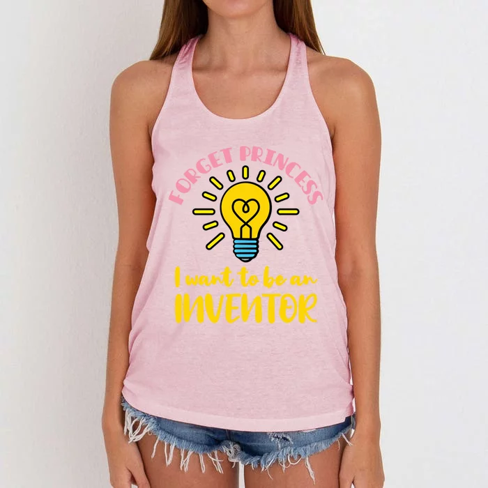 Forget Princess I Want To Be An Inventor Cute Gift Women's Knotted Racerback Tank