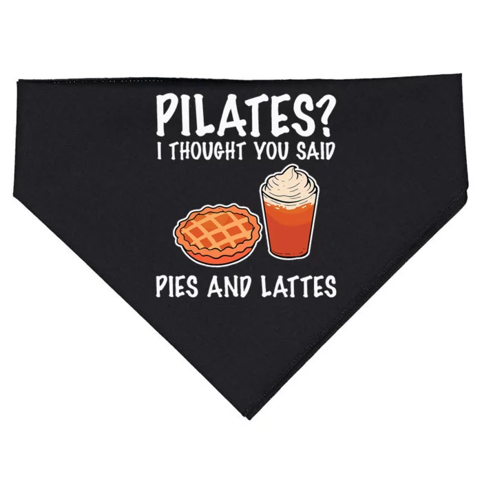 Funny Pilates I Thought You Said Pie And Lattes USA-Made Doggie Bandana