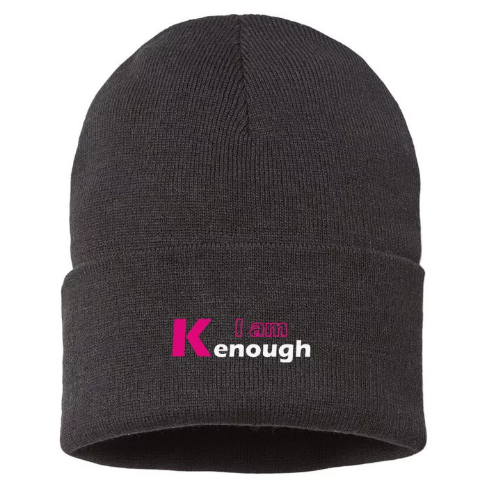 Funny Pinky I'm Ken Enough Hilarious Ken Design Sustainable Knit Beanie