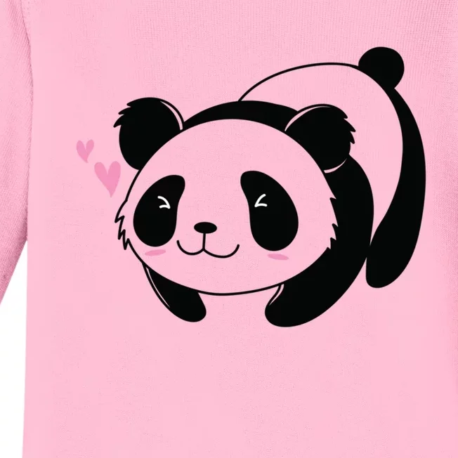 Fat Panda Is In Love Cool Gift Baby Long Sleeve Bodysuit