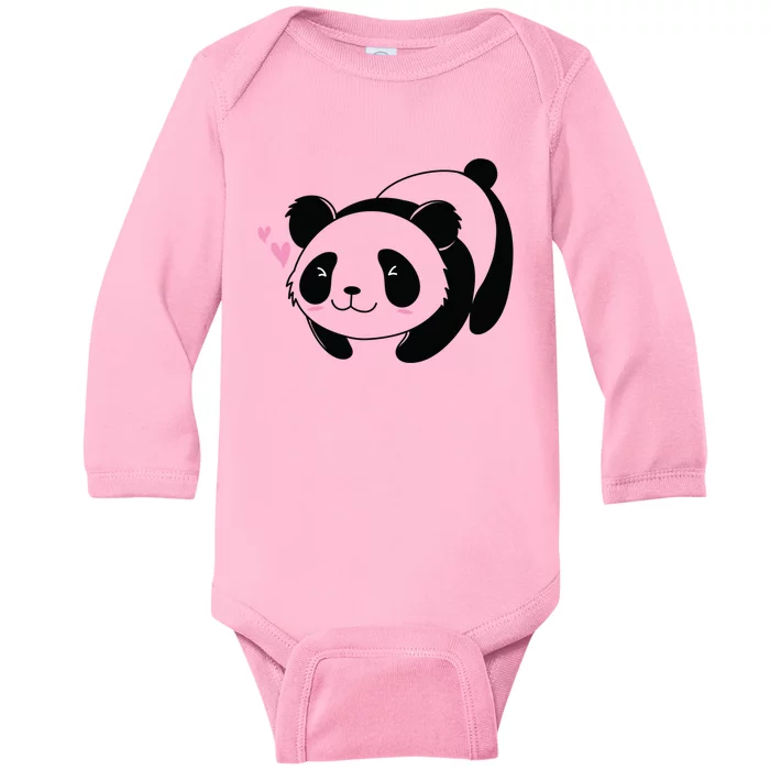 Fat Panda Is In Love Cool Gift Baby Long Sleeve Bodysuit