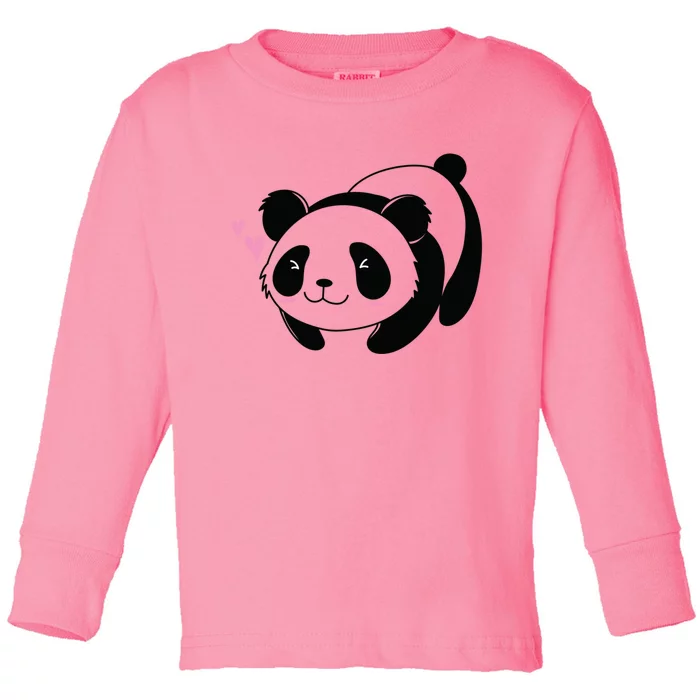 Fat Panda Is In Love Cool Gift Toddler Long Sleeve Shirt