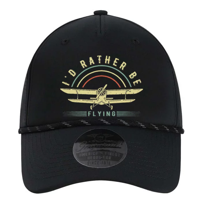 Funny Pilot I'd Rather Be Flying Airplane Pilot Gift Performance The Dyno Cap