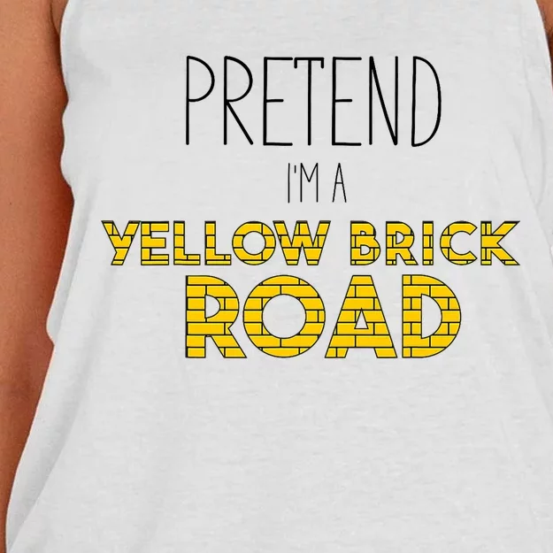 Funny Pretend IM A Yellow Brick Road Women's Knotted Racerback Tank